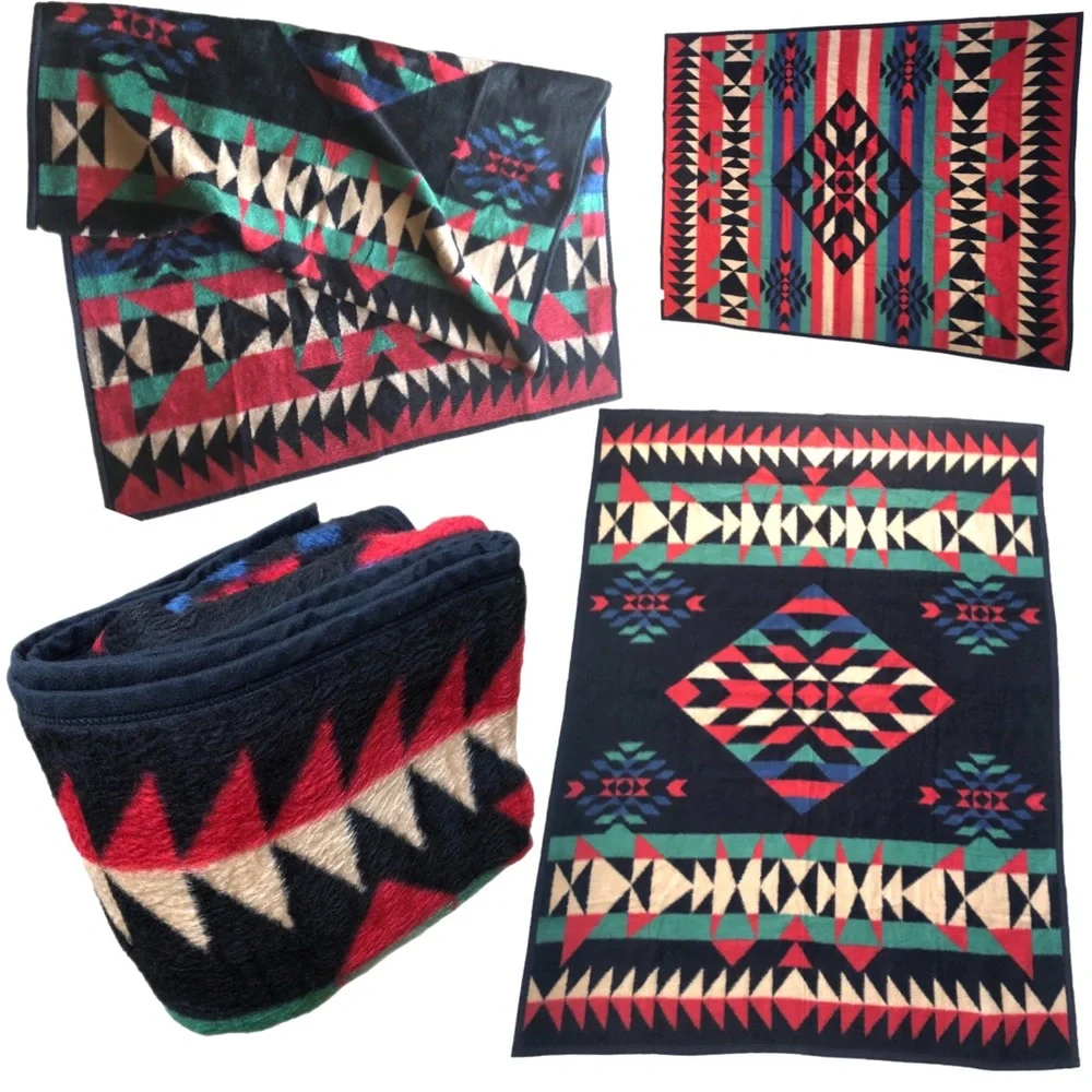 Biederlack Throw Blanket double sided ♥️🟢🖤 - Picture 10 of 10